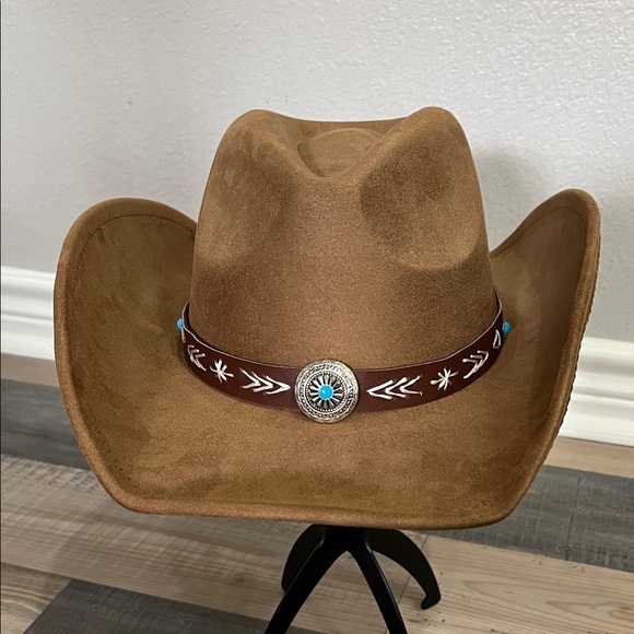 Women’s Classy Brown Cowboy Hat Decorative Band Western Southwestern Chic Boho
